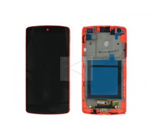 LG D821 Nexus 5 - Oryginalny front z wyświetlaczem i ekranem dotykowym czerwony
