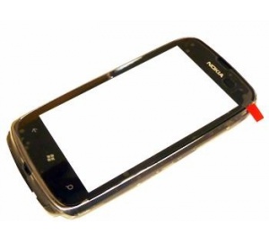 Nokia Lumia 610 - Oryginalna obudowa przednia z ekranem dotykowym czarna
