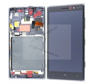 Nokia Lumia 830 - Oryginalny front z wyświetlaczem i ekranem dotykowym szary