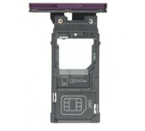 Sony Xperia XZ3 Dual H9436/H9493 - Oryginalna szufladka kart SIM/SD czerwona