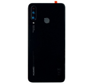 Huawei P30 Lite (MAR-L21) - Oryginalna klapka baterii z czytnikiem linii papilarnych czarna