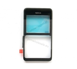 Nokia Asha 210 - Oryginalna obudowa przednia czarna (ver. 2 SIM)