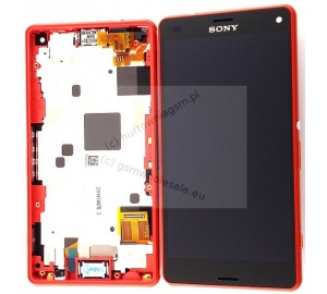 Sony D5803 Xperia Z3 Compact/D5833  -  Oryginalny front z wyświetlaczem i ekranem dotykowym pomarańczowy