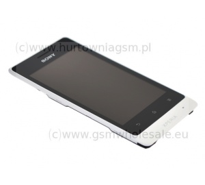 Sony Xperia Go ST27i - Oryginalna obudowa przednia z wyświetlaczem i ekranem dotykowym biała